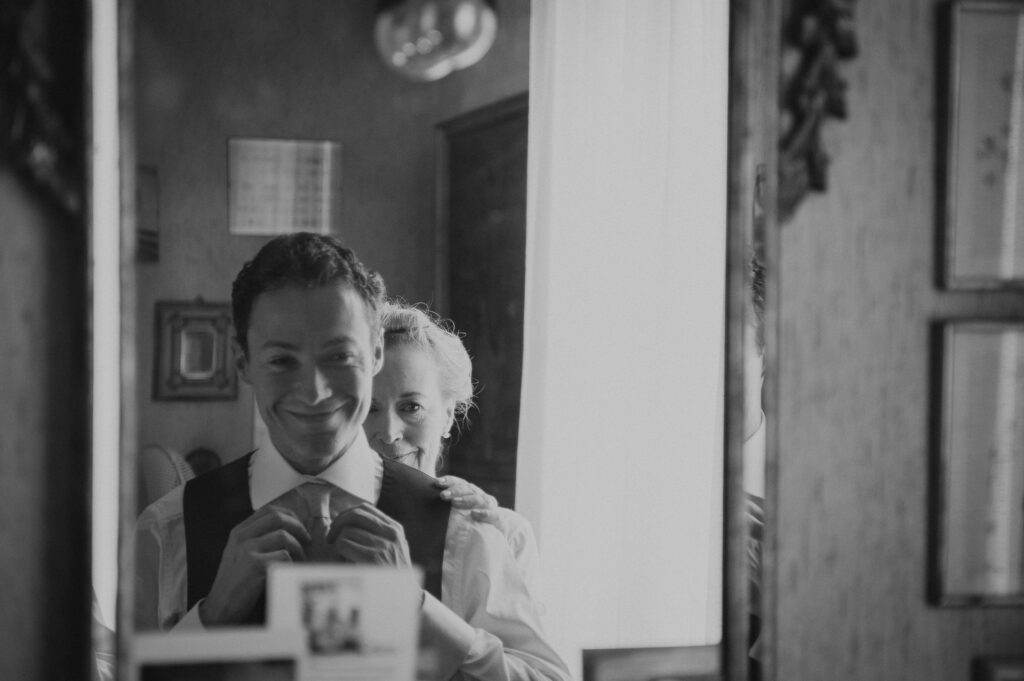 the groom and his mother wedding day